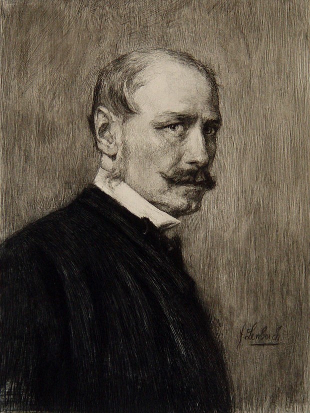 August von Pettenkofen. Photogravure de William Unger d'après un dessin de Franz von Lenbach (1895)