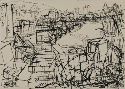 Marseille, vers 1965, dessin à la plume