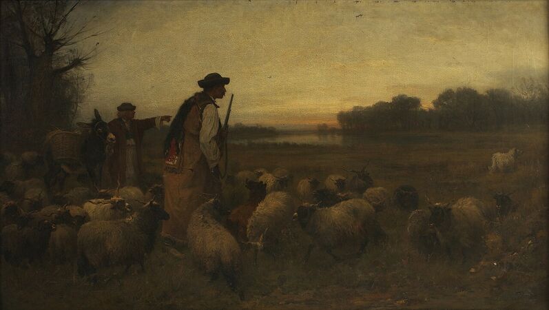 Otto von Thoren, Le loup approche (1870), Österreichische Galerie Belvedere