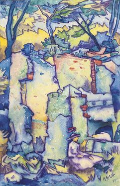 Aloys Wach, Femme devant une ruine, 1917