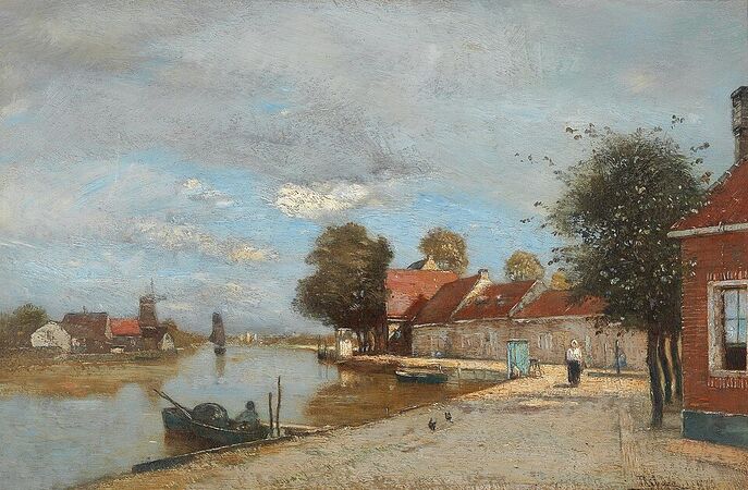 Paysage fluvial hollandais