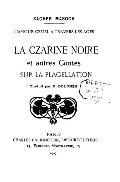 Fichier:Sacher-Masoch - La Czarine noire.jpg