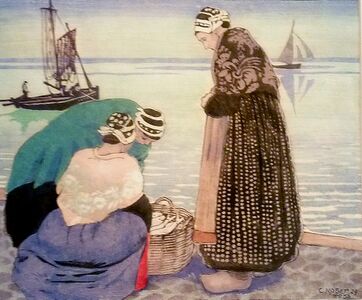 Carl Moser, Marché aux poissons à Douarnenez, 1929