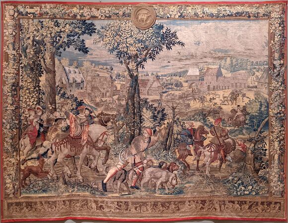 Le mois d'avril ou Le signe du taureau ou Le Retour de la chasse, de la tenture dite des Chasses de Maximilien – Musée du Louvre (entre 1528 et 1533)